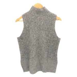 Roots Wool Cashmere Blend Grey Knit Sleeveless Turtleneck Small